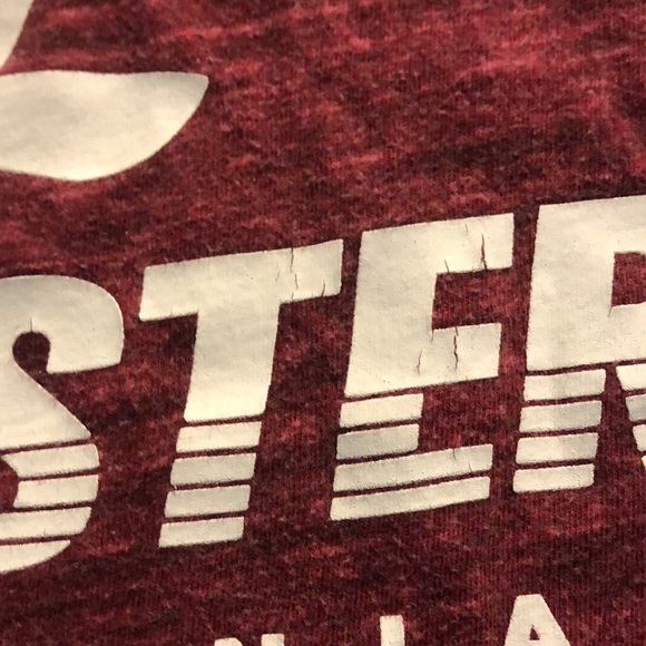 Hollister California Red Heathered Graphic Logo Shirt - Picture 7 of 9